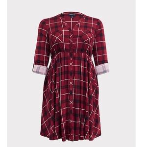 Sweet Plaid Shirt dress by Torrid SZ1